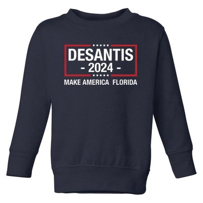 DeSantis 2024 Make America Florida Vintage US Flag Toddler Sweatshirt