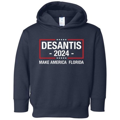 DeSantis 2024 Make America Florida Vintage US Flag Toddler Hoodie