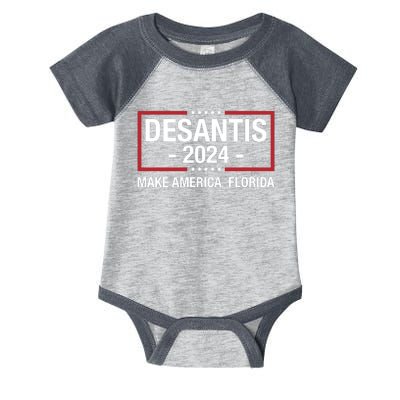 DeSantis 2024 Make America Florida Vintage US Flag Infant Baby Jersey Bodysuit