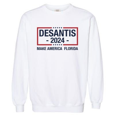 DeSantis 2024 Make America Florida Vintage US Flag Garment-Dyed Sweatshirt