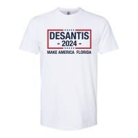 DeSantis 2024 Make America Florida Vintage US Flag Softstyle CVC T-Shirt