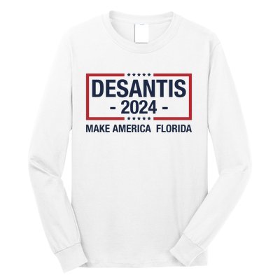 DeSantis 2024 Make America Florida Vintage US Flag Long Sleeve Shirt