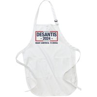 DeSantis 2024 Make America Florida Vintage US Flag Full-Length Apron With Pockets