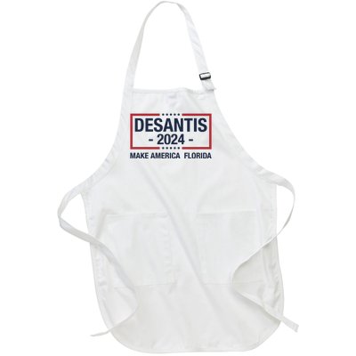 DeSantis 2024 Make America Florida Vintage US Flag Full-Length Apron With Pockets