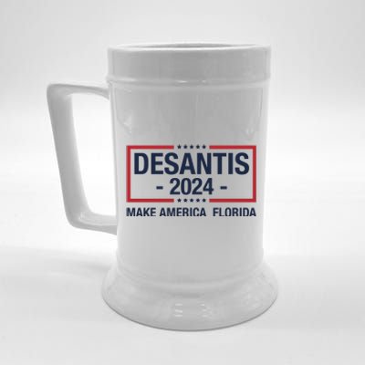 DeSantis 2024 Make America Florida Vintage US Flag Beer Stein