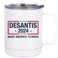 DeSantis 2024 Make America Florida Vintage US Flag 12 oz Stainless Steel Tumbler Cup