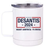 DeSantis 2024 Make America Florida Vintage US Flag 12 oz Stainless Steel Tumbler Cup