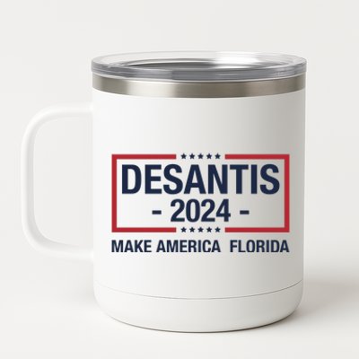 DeSantis 2024 Make America Florida Vintage US Flag 12 oz Stainless Steel Tumbler Cup