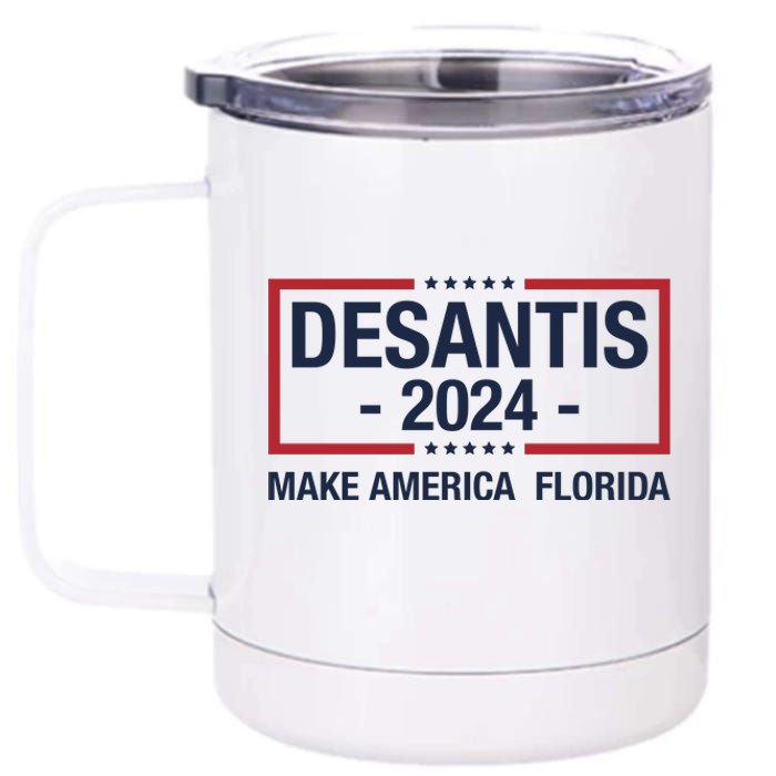 DeSantis 2024 Make America Florida Vintage US Flag 12 oz Stainless Steel Tumbler Cup