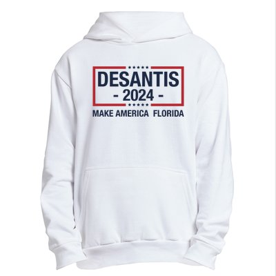 DeSantis 2024 Make America Florida Vintage US Flag Urban Pullover Hoodie