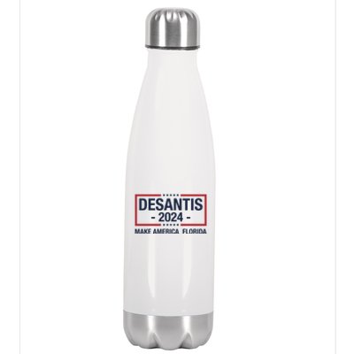 DeSantis 2024 Make America Florida Vintage US Flag Stainless Steel Insulated Water Bottle