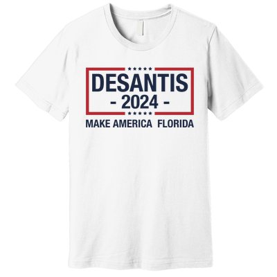 DeSantis 2024 Make America Florida Vintage US Flag Premium T-Shirt