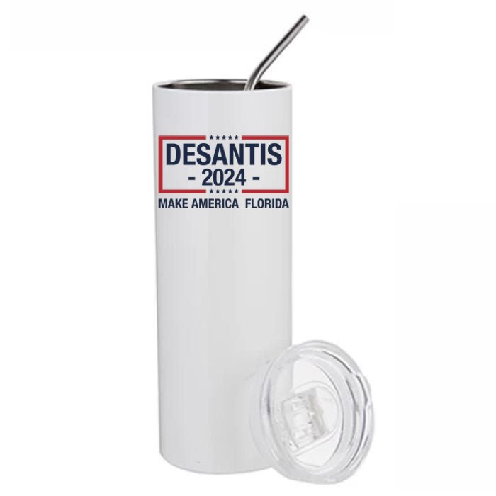 DeSantis 2024 Make America Florida Vintage US Flag Stainless Steel Tumbler