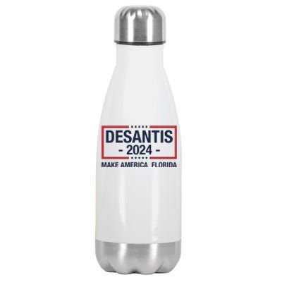 DeSantis 2024 Make America Florida Vintage US Flag Stainless Steel Insulated Water Bottle