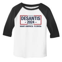 DeSantis 2024 Make America Florida Vintage US Flag Toddler Fine Jersey T-Shirt