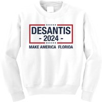 DeSantis 2024 Make America Florida Vintage US Flag Kids Sweatshirt