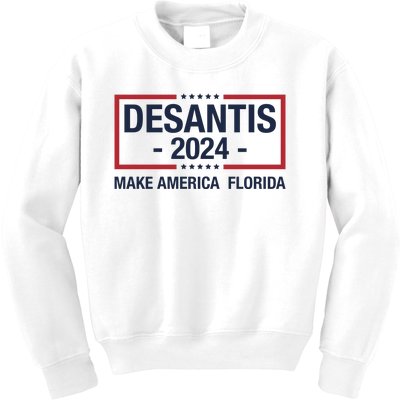 DeSantis 2024 Make America Florida Vintage US Flag Kids Sweatshirt