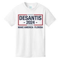 DeSantis 2024 Make America Florida Vintage US Flag Kids T-Shirt