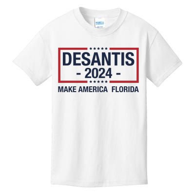 DeSantis 2024 Make America Florida Vintage US Flag Kids T-Shirt