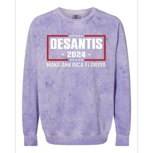 DeSantis 2024 Make America Florida DeSantis Airlines Colorblast Crewneck Sweatshirt