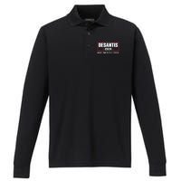 DeSantis 2024 Make America Florida DeSantis Airlines Performance Long Sleeve Polo