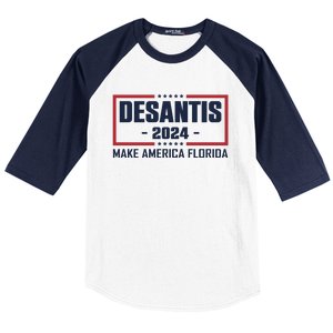 DeSantis 2024 Make America Florida DeSantis Airlines Baseball Sleeve Shirt