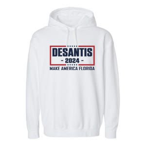 DeSantis 2024 Make America Florida DeSantis Airlines Garment-Dyed Fleece Hoodie