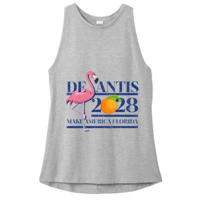 Desantis 2028 Make America Florida Ron Desantis 48 Flamingo Ladies PosiCharge Tri-Blend Wicking Tank