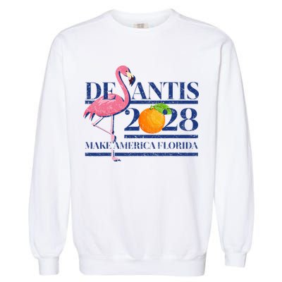 Desantis 2028 Make America Florida Ron Desantis 48 Flamingo Garment-Dyed Sweatshirt