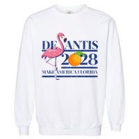 Desantis 2028 Make America Florida Ron Desantis 48 Flamingo Garment-Dyed Sweatshirt