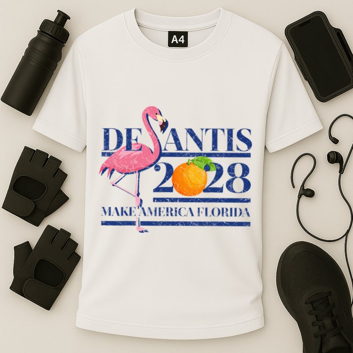 Desantis 2028 Make America Florida Ron Desantis 48 Flamingo Cooling Performance Crew T-Shirt