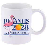Desantis 2028 Make America Florida Ron Desantis 48 Flamingo 11oz C Handle Ceramic Mug