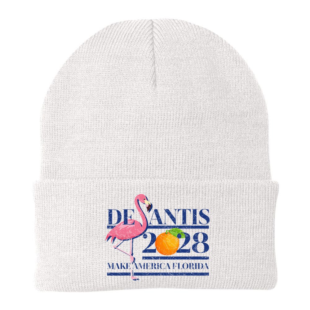 Desantis 2028 Make America Florida Ron Desantis 48 Flamingo Beanie