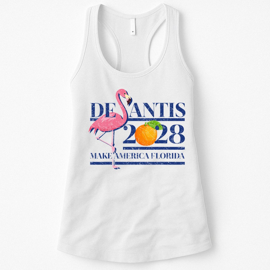 Desantis 2028 Make America Florida Ron Desantis 48 Flamingo Womens Tank Top