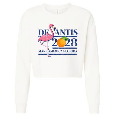 Desantis 2028 Make America Florida Ron Desantis 48 Flamingo Cropped Pullover Crew