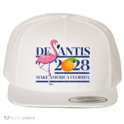 Desantis 2028 Make America Florida Ron Desantis 48 Flamingo Wool Snapback Cap