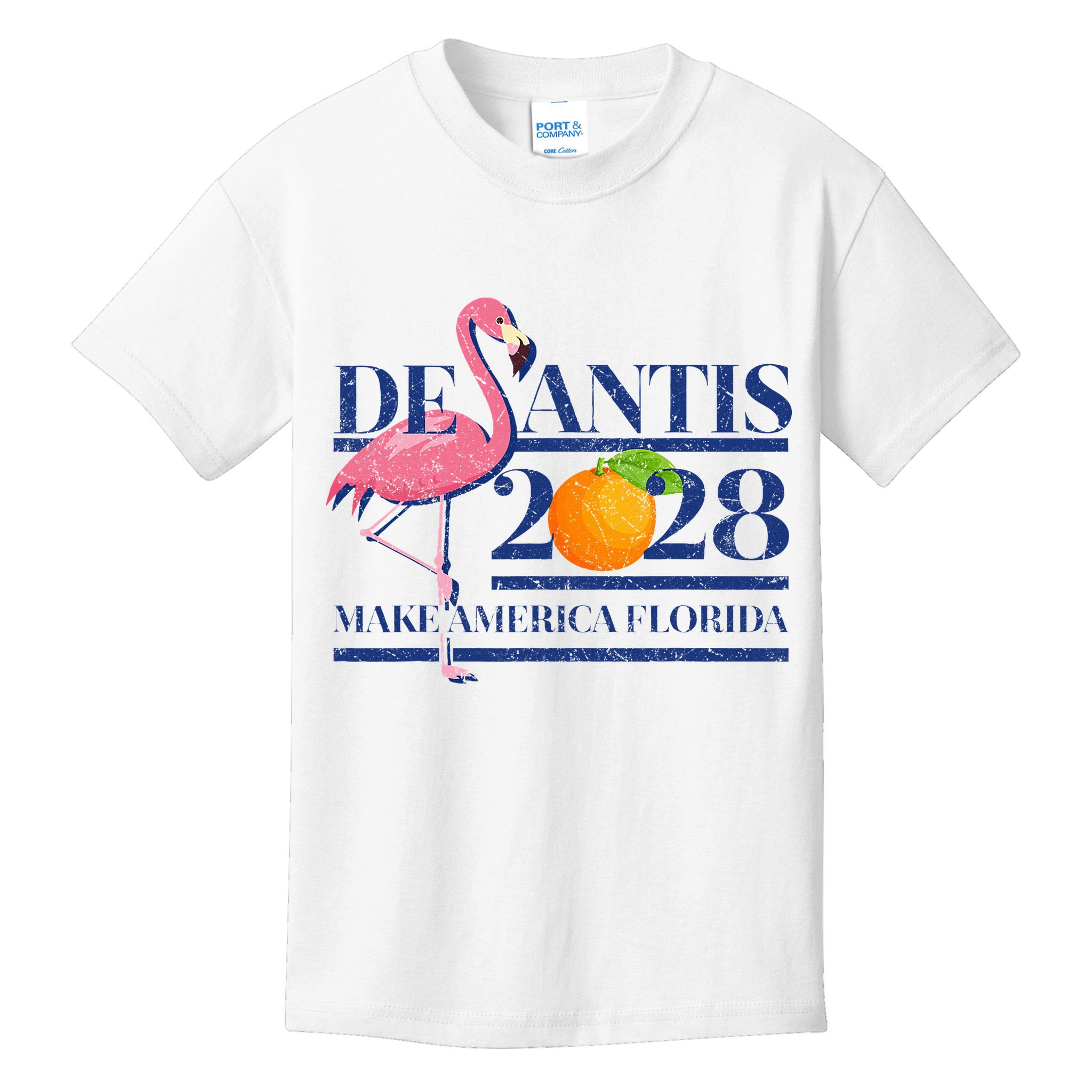 Desantis 2028 Make America Florida Ron Desantis 48 Flamingo Kids T-Shirt