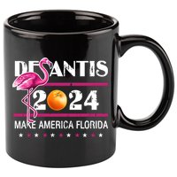 Desantis 2024 Make America Florida Flamingo 11oz C Handle Ceramic Mug