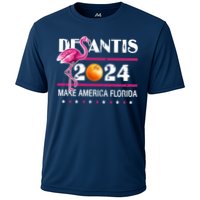 Desantis 2024 Make America Florida Flamingo Cooling Performance Crew T-Shirt