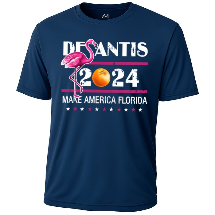 Desantis 2024 Make America Florida Flamingo Cooling Performance Crew T-Shirt