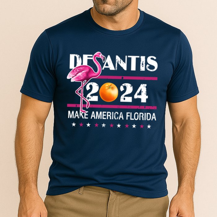 Desantis 2024 Make America Florida Flamingo Cooling Performance Crew T-Shirt