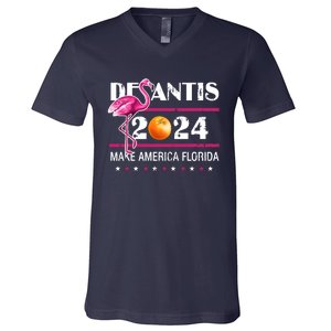 Desantis 2024 Make America Florida Flamingo V-Neck T-Shirt