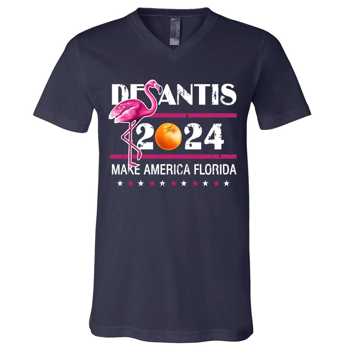 Desantis 2024 Make America Florida Flamingo V-Neck T-Shirt