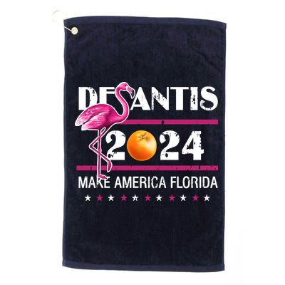 Desantis 2024 Make America Florida Flamingo Golf Towel