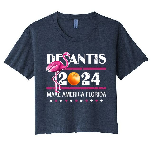 Desantis 2024 Make America Florida Flamingo Crop Top