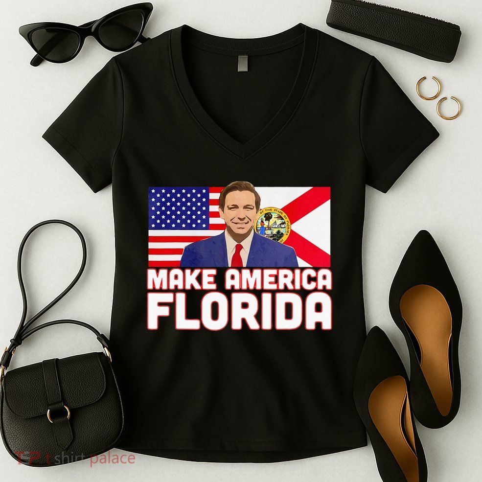 DeSantis 2024 Make America Florida DeSantis 2024 Women's V-Neck T-Shirt