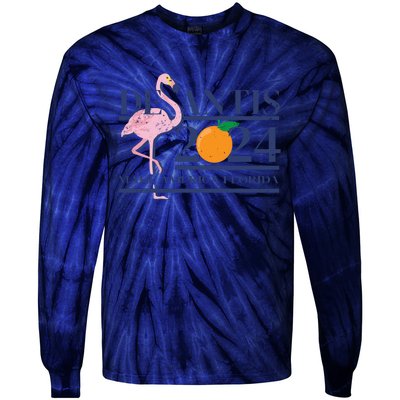 Desantis 2024 Make America Florida Flamingo Tie-Dye Long Sleeve Shirt