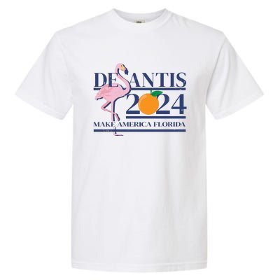 Desantis 2024 Make America Florida Flamingo Garment-Dyed Heavyweight T-Shirt