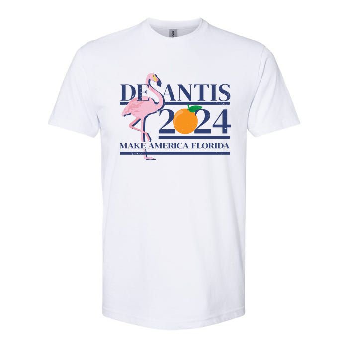 Desantis 2024 Make America Florida Flamingo Softstyle CVC T-Shirt