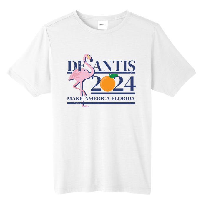 Desantis 2024 Make America Florida Flamingo Tall Fusion ChromaSoft Performance T-Shirt